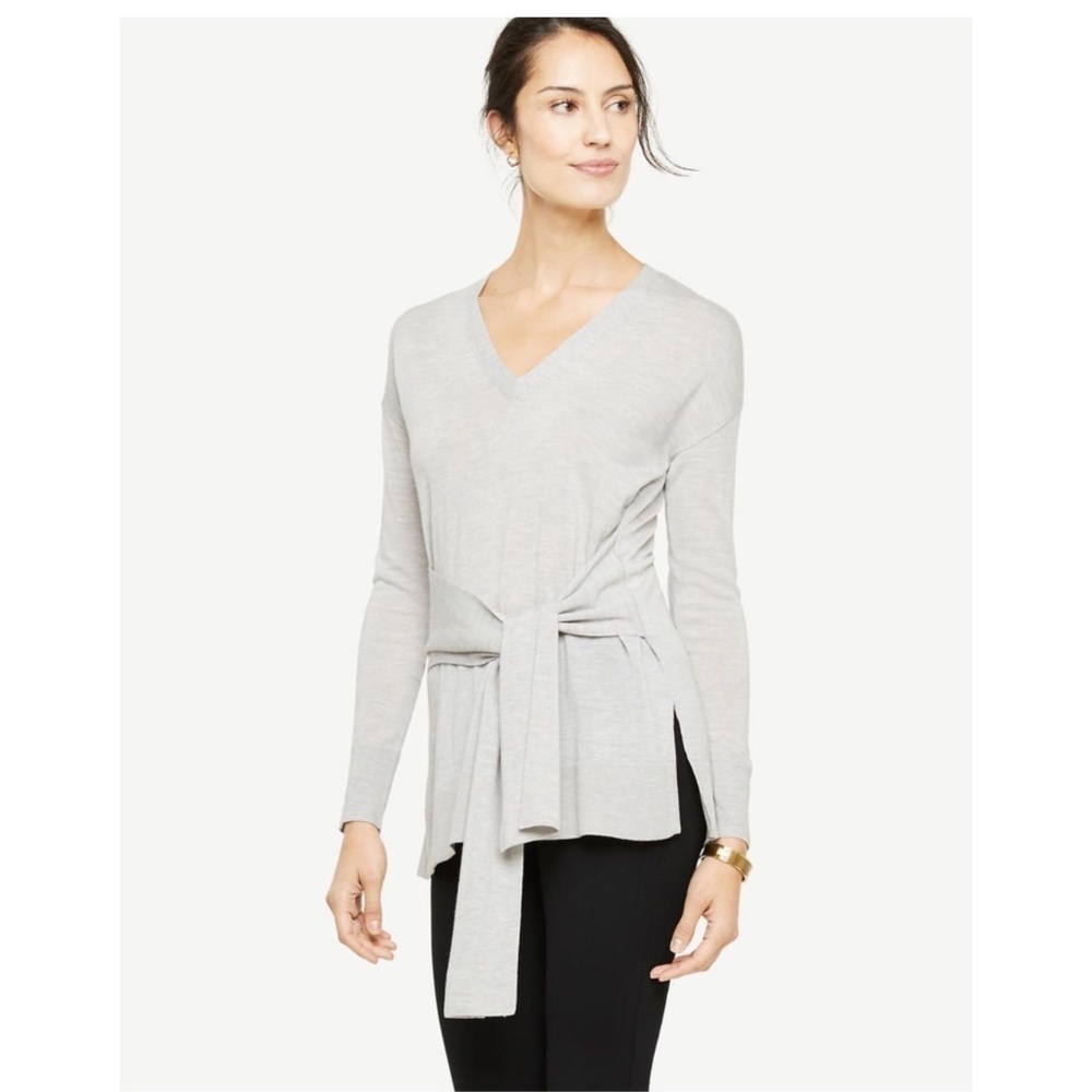 Ann Taylor | Merino Wool Tie Waist Sweater Size SP